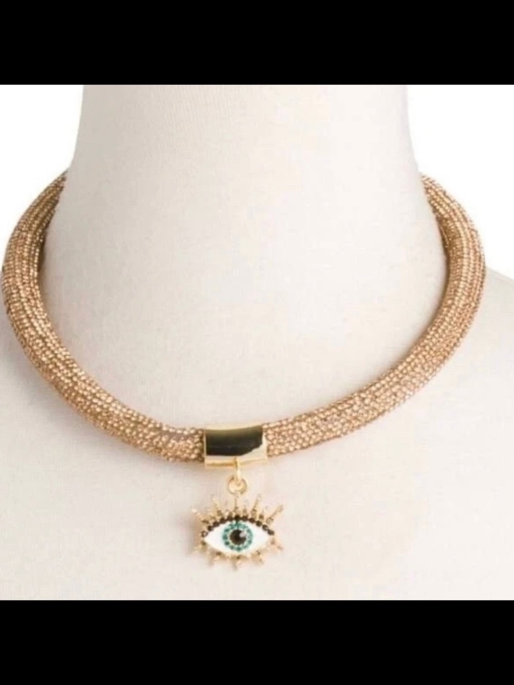 Kurt Geiger Rhinestone Mesh Collar Rope Sparkly Necklace 16"